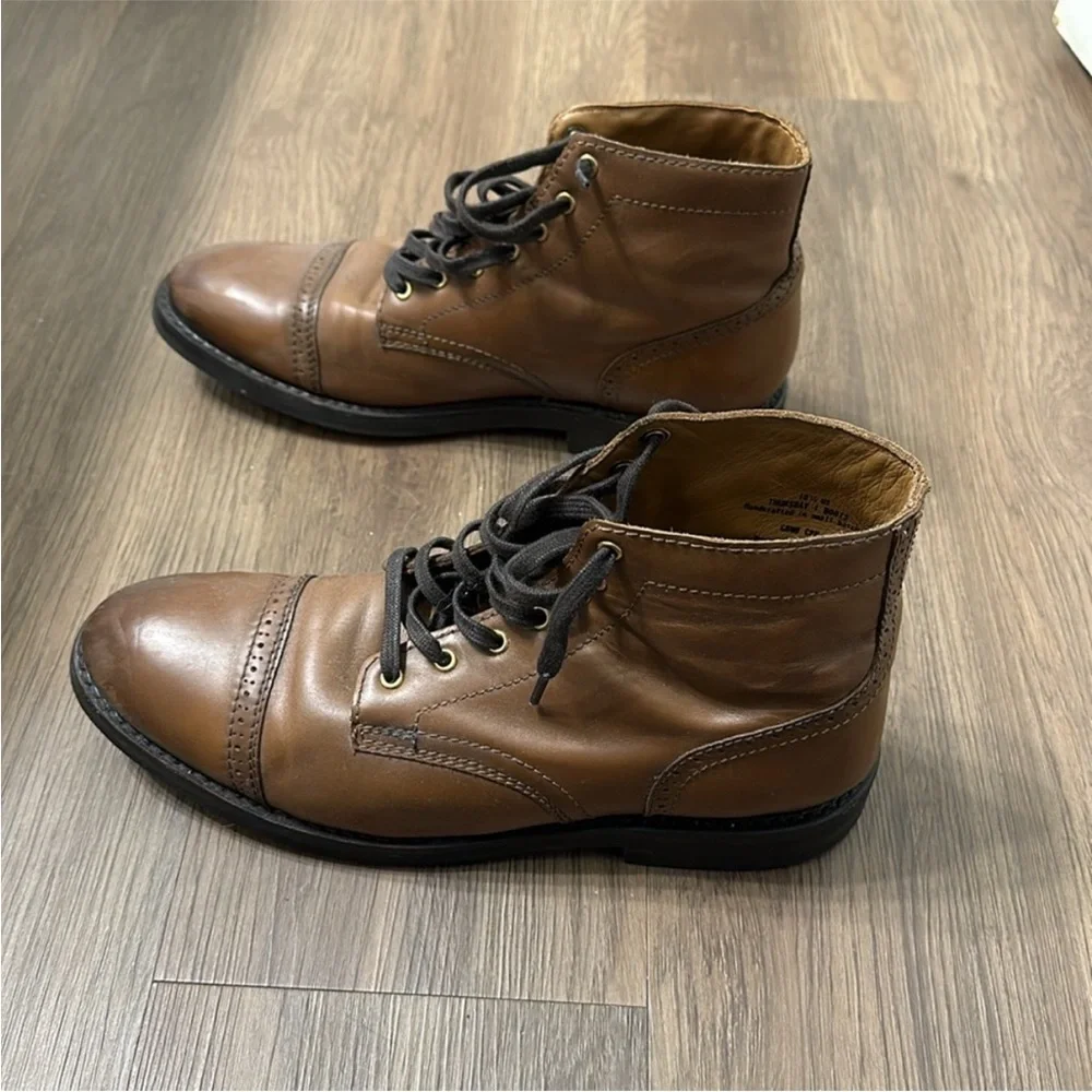 THURSDAY Men's Brown Leather Boots - Limited Edition Golden Brown - Picture 2 of 9